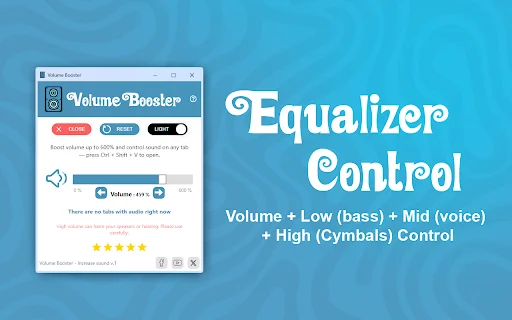 Volume Booster – Palakasin ang Audio sa Browser nang Libre - Screenshot 3