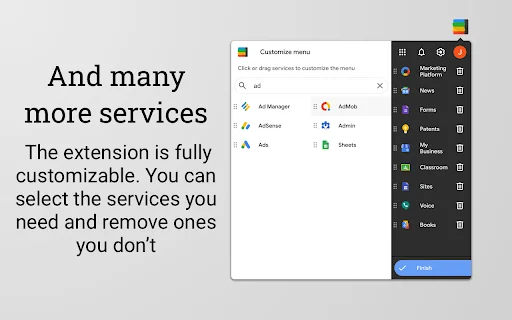 Black Menu for Google: Mabilis na Access sa Apps – I-download - Screenshot 5